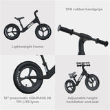 Yvolution YVelo Pro Bicicleta Equilíbrio Preta Yvolution