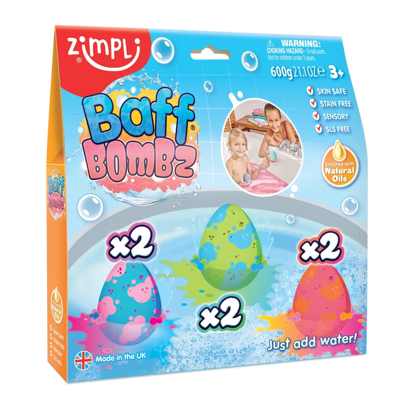 Zimpli Kit 6 Brinquedos de Banho Baff Bombz Ovo Grande