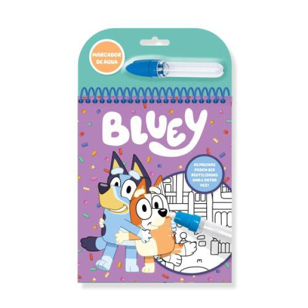 Bluey Livro com Marcador de Água Roxo