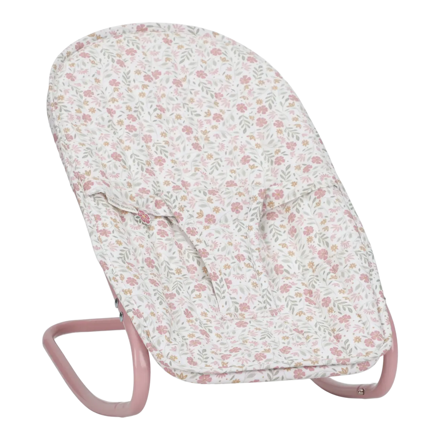 Little Dutch Espreguiçadeira de Bonecas LD4587 metal tecido floral 38cm acessório bonecas faz-de-conta Soft Flowers Minicool